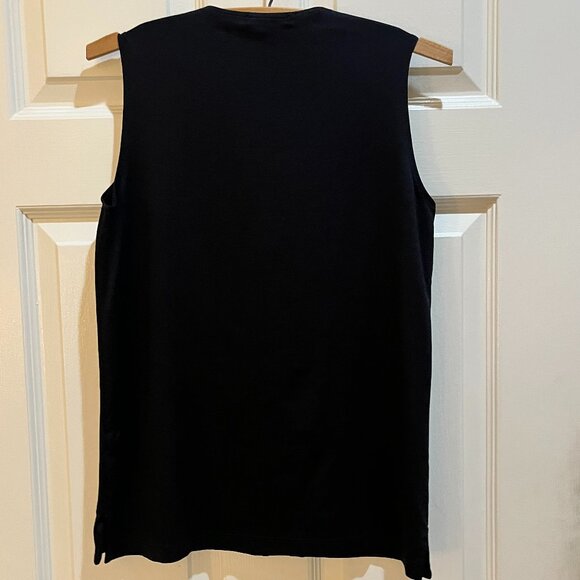 A'nue Ligne Small Sleeveless Black Blouse - Picture 2 of 5